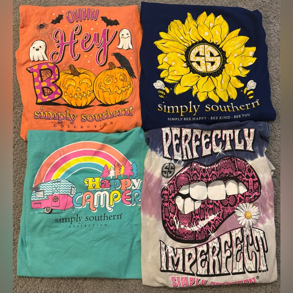 Simply Southern Long Sleeve Shirt Small Bundle (4)